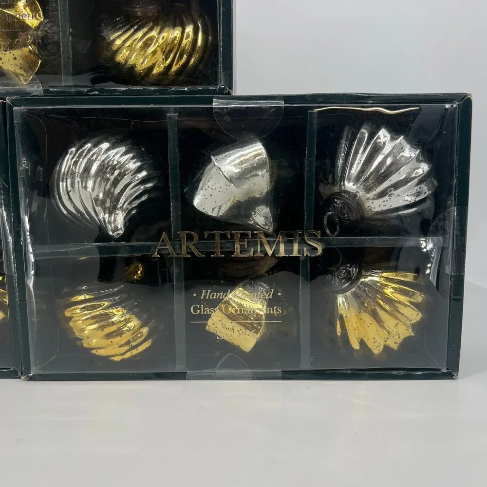 ARTEMIS Mercury Glass Christmas Ornaments 3.75